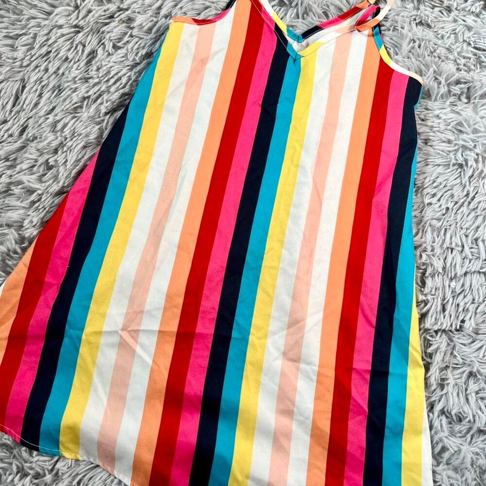 Rainbow striped ally‎ quirky pride Kidcore tank with adjustable straps
